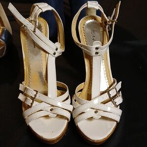 Styluxe White Strappy Heels